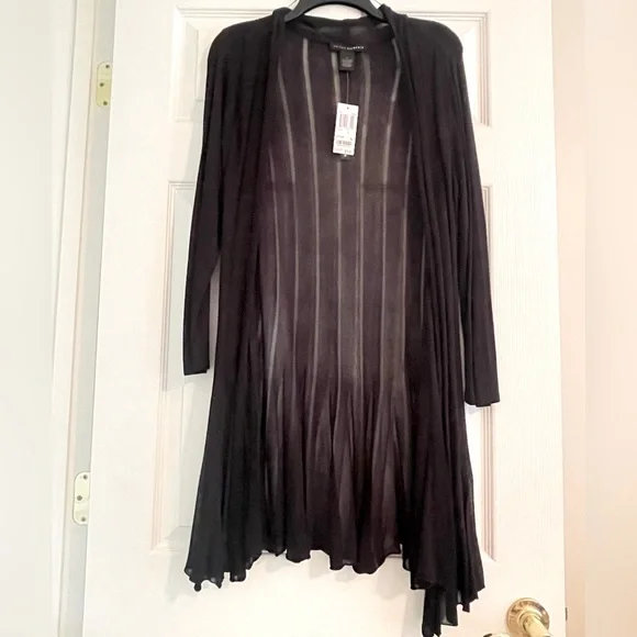 NWT Grace Elements black lightweight sheer cardigan/sweater size Large - Picture 4 of 6